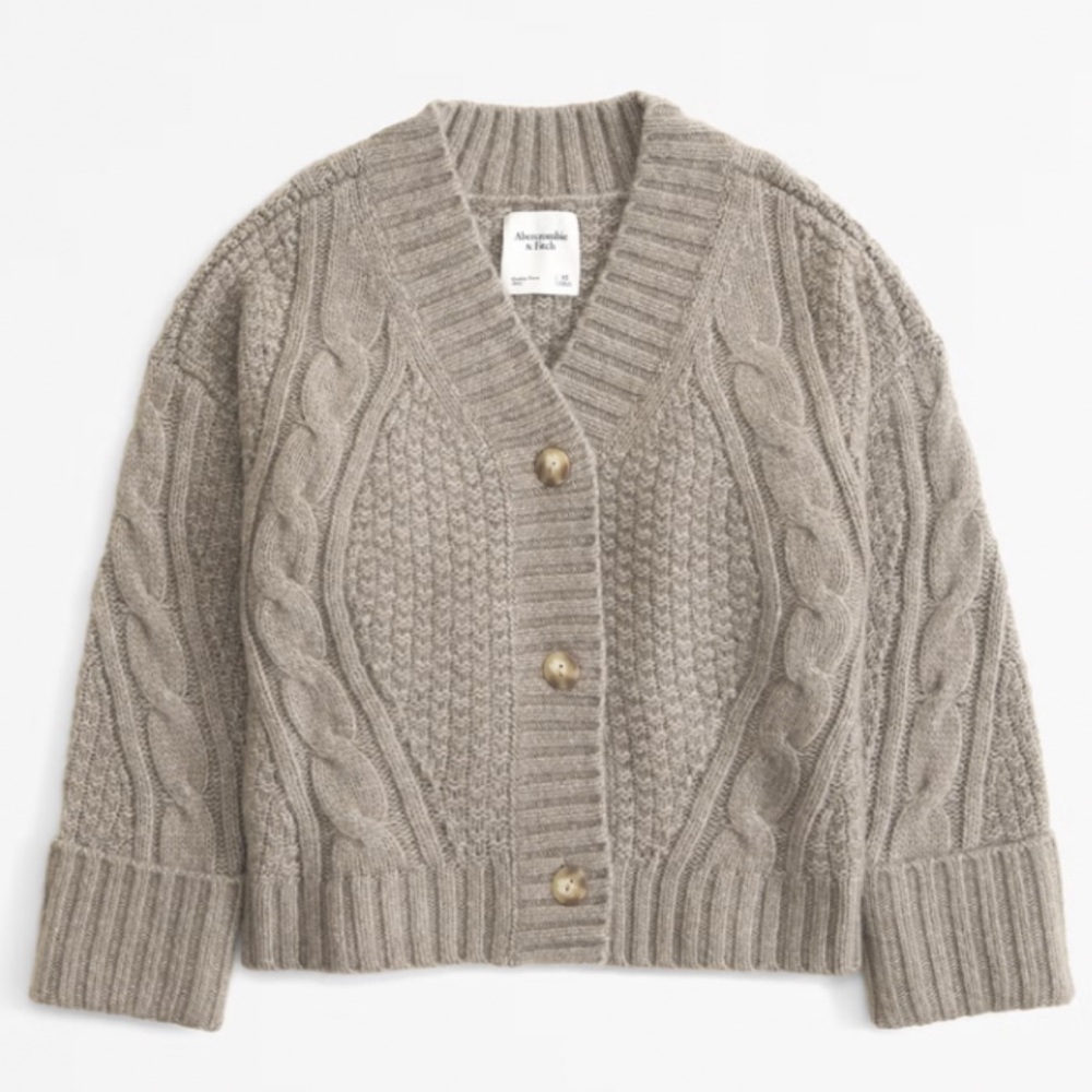Abercrombie & Fitch Cable-Knit Button-Front Cardigan Womens Size M